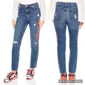 SANDRO Hortense Distressed Happening Jeans In Blue (J1)